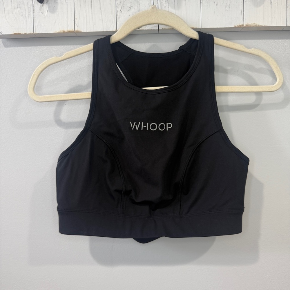 Whoop Speed High Neck Sports Bra Size M Black Racerback - Picture 2 of 5